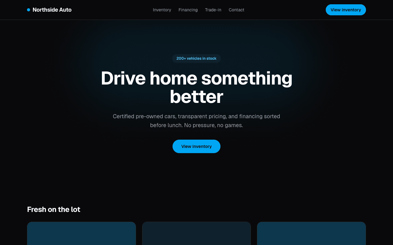 Car Dealership Website — Car dealership & vehicle sales