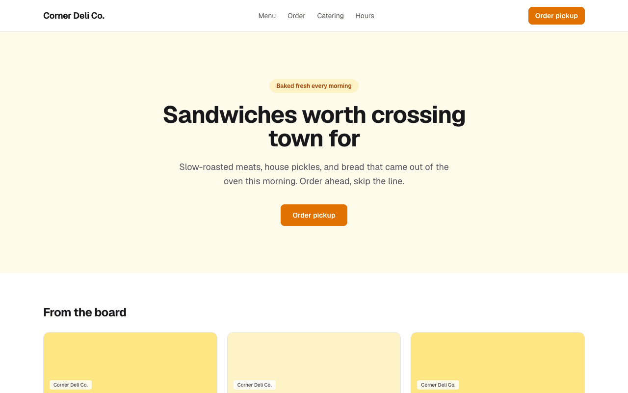Restaurant Website with Online Ordering — Restaurant menu & online ordering