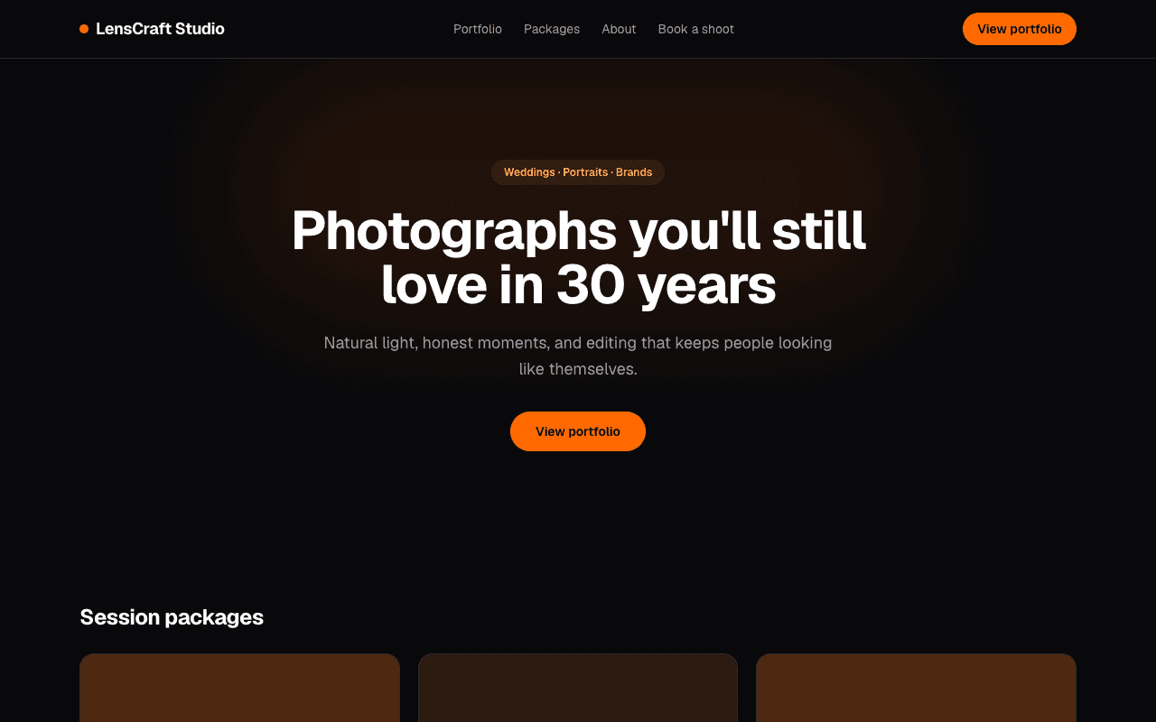 Photography Portfolio Website — Photography portfolio site