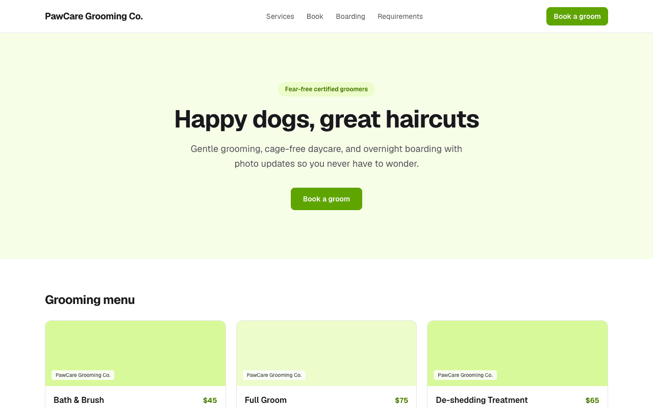 Screenshot of PawCare