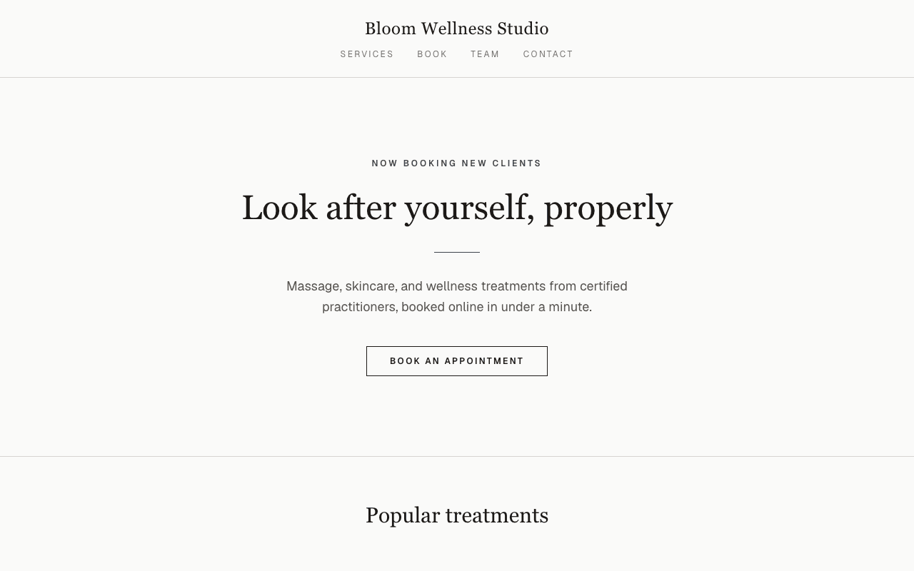 Local Business Website with Online Booking — Local business & booking site