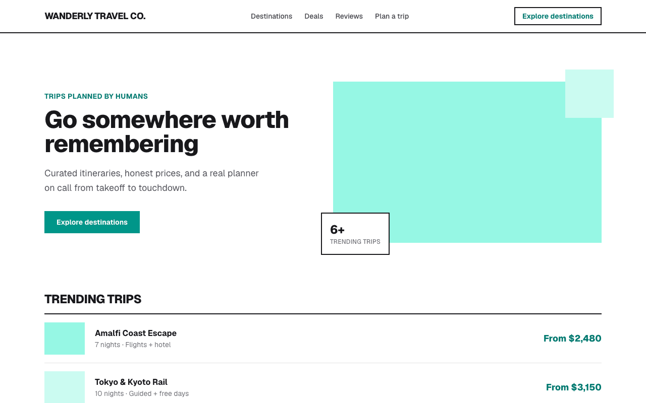 Screenshot of Wanderly